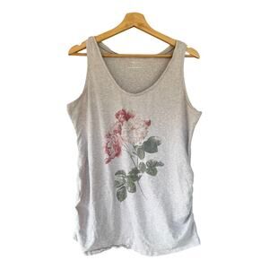 Motherhood Maternity L Cream Floral Sleeveless Top Tank Vintage Boho Shabby Chic